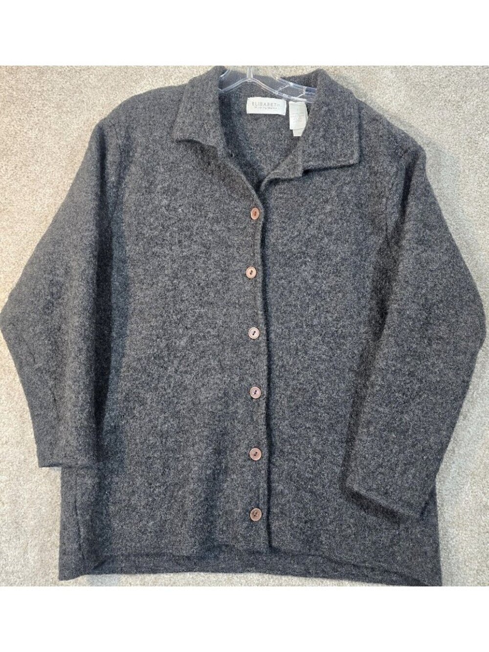 Liz Claiborne Elisabeth Vtg Gray Wool Jacket Button Up Outdoor Casual Women's 2